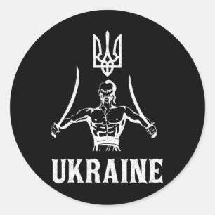 Oekraïne Oekraïens Kiev Trysub Vlag 8 Ronde Sticker
