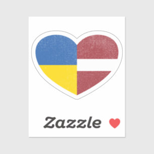 Oekraïne Oekraïens Letland Lets Hart Liefde Vlag Sticker
