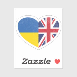Oekraïne Oekraïens Verenigd Koninkrijk Brits hart Sticker