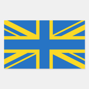 Oekraïne Oekraïens Verenigd Koninkrijk Britse vlag Rechthoekige Sticker