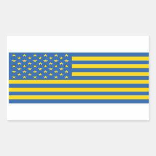 Oekraïne Oekraïens VS Amerikaans Verenigde Staten  Rechthoekige Sticker