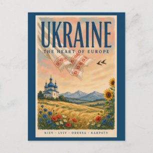 Oekraïne Oekraïense Landschapsillustratie Reizen Briefkaart