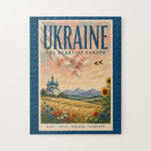 Oekraïne Oekraïense Landschapsillustratie Reizen Legpuzzel