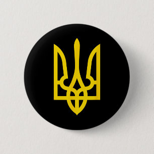 Oekraïne Oekraïense Nationale Drietand Steun Democ Ronde Button 5,7 Cm