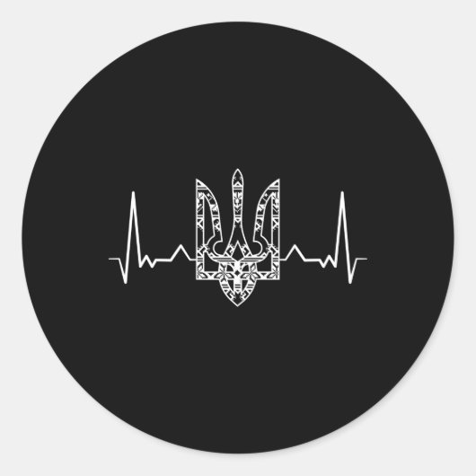 Oekraïne Oekraïense vlag Kiev Trysub Ronde Sticker (Voorkant)