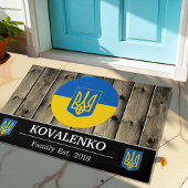 Oekraïne & Oekraïense vlag rustiek hout / familie Deurmat