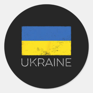 Oekraïne Oekraïense Vlag Vintage Oekraïne Mini Vla Ronde Sticker
