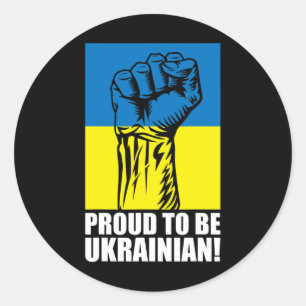 Oekraïne Oekraïners Oekraïens Kiev Trysub Vlag 14 Ronde Sticker