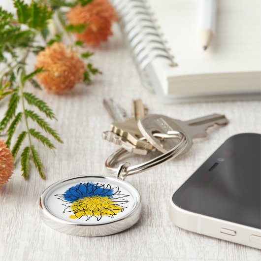 Oekraïne ondersteunt de Canvas tas van zonnebloeme Sleutelhanger (Zijkant)