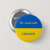 Oekraïne ondersteunt de gele blauwe vlag ronde button 5,7 cm (Voorkant /achterkant)