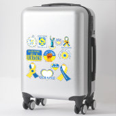 Oekraïne ondersteunt gesorteerde vinylSticker Deca Sticker (Koffer)