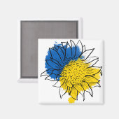 Oekraïne ondersteunt zonnebloem magneet (Voorkant / Achterkant)