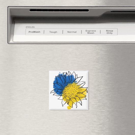 Oekraïne ondersteunt zonnebloem magneet (Insitu (Vaatwasser))