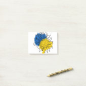 Oekraïne ondersteunt zonnebloem post-it® notes (Op bureau)