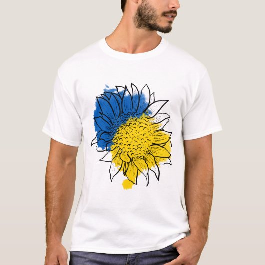 Oekraïne ondersteunt zonnebloem t-shirt (Voorkant)