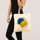 Oekraïne ondersteunt zonnebloem tote bag (Voorkant (product))