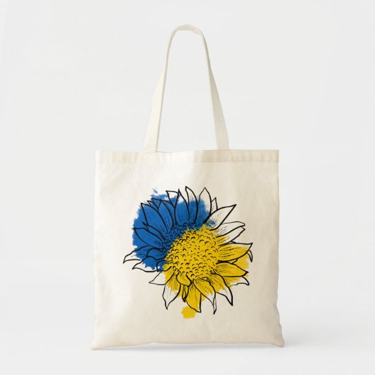 Oekraïne ondersteunt zonnebloem tote bag (Voorkant)
