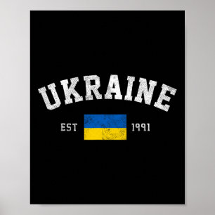 Oekraine Opgericht in 1991 Oekraïense Vlag Onafhan Poster