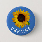 Oekraïne - Oraal Zonnebloemgeel Blauw Ronde Button 5,7 Cm (Voorkant)