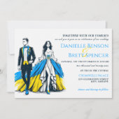 Oekraïne paar bruiloft uitnodiging (Voorkant)