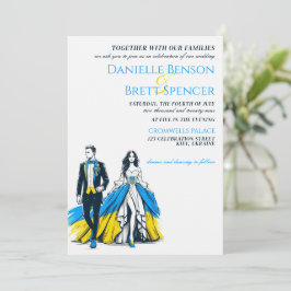 Oekraïne paar bruiloft uitnodiging