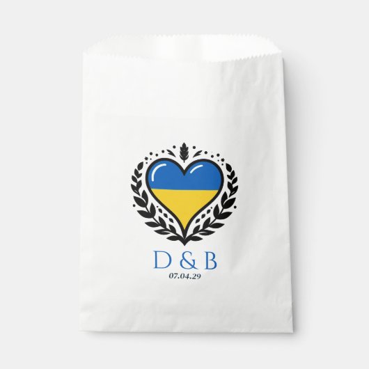 Oekraïne Paar Hart Bruiloft Bedankzakje (Voorkant)