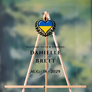Oekraïne Paar Hart Bruiloft Welkom Acryl Bord