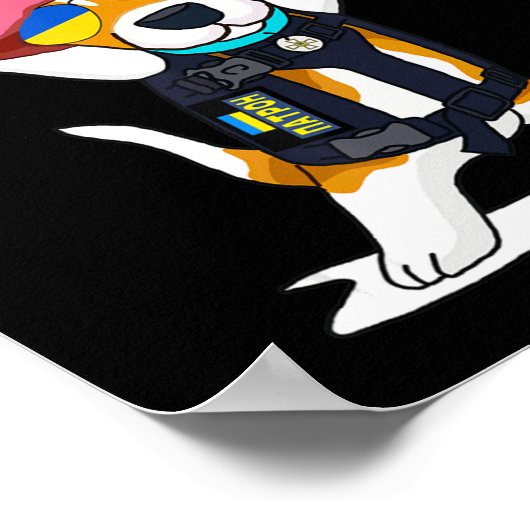 Oekraïne Patron Dog DSNS staat bij Kalush en Ste Poster (Hoek)