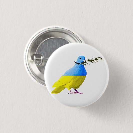 Oekraïne - Peace Dove - Oekraïense vlag - vrede Ronde Button 3,2 Cm (Voorkant /achterkant)