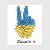 Oekraïne Peace Love Freedom Sticker (Vel)