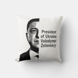 Oekraïne President Zelenskyy Half Portret B&W Art Kussen