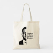 Oekraïne President Zelenskyy Half Portret B&W Art Tote Bag (Achterkant)