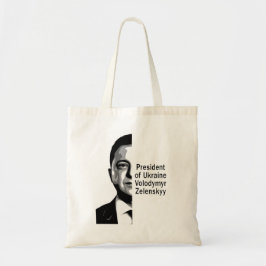 Oekraïne President Zelenskyy Half Portret B&W Art Tote Bag