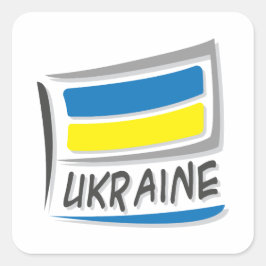 Oekraïne Pride X-vlag Vierkante Sticker