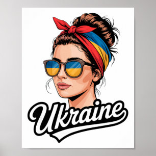 Oekraïne Retro Stijl Vrouw Grafisch Cultureel Eerb Poster