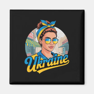 Oekraïne Retro Stijl Vrouw Grafisch Cultureel Eerg Magneet