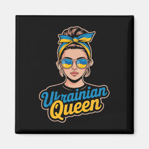 Oekraïne Retro Stijl Vrouw Grafisch Cultureel Trot Magneet
