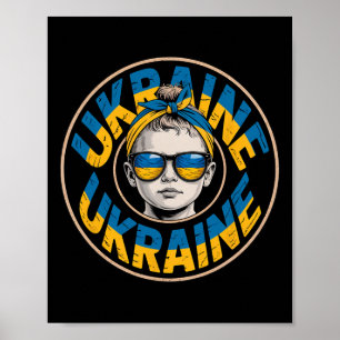Oekraïne Retro Stijl Vrouw Grafisch Cultureel Trot Poster
