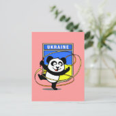 Oekraïne Rhythmic Gymnastics Panda Briefkaart (Staand voorkant)