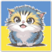 Oekraïne Schattigee kitten Sticker (Voorkant)
