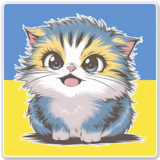 Oekraïne Schattigee kitten Sticker (Voorkant)