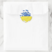 Oekraïne scheurt vlag klassieke ronde Sticker (Tas)