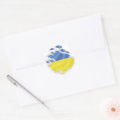 Oekraïne scheurt vlag klassieke ronde Sticker (Envelop)