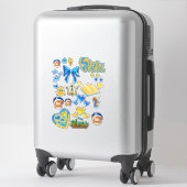Oekraïne scrapbookstickers blauw geel sticker (Koffer)