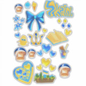 Oekraïne scrapbookstickers blauw geel sticker (Voorkant)