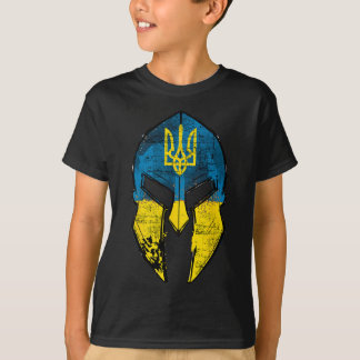 Oekraïne Shirt Sparta Helm Oekraïne Crest Vlag Man