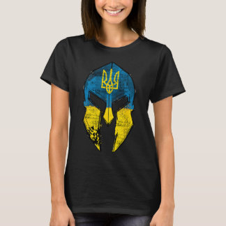 Oekraïne Shirt Sparta Helm Oekraïne Crest Vlag Man