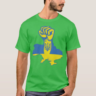 Oekraïne sterk verontrust verheven vuist t-shirt