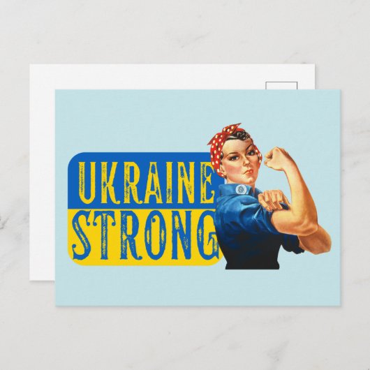 Oekraïne Sterke Rosie de Riveter Briefkaart (Voorkant / Achterkant)