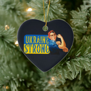 Oekraïne Sterke Rosie de Riveter Keramisch Ornament